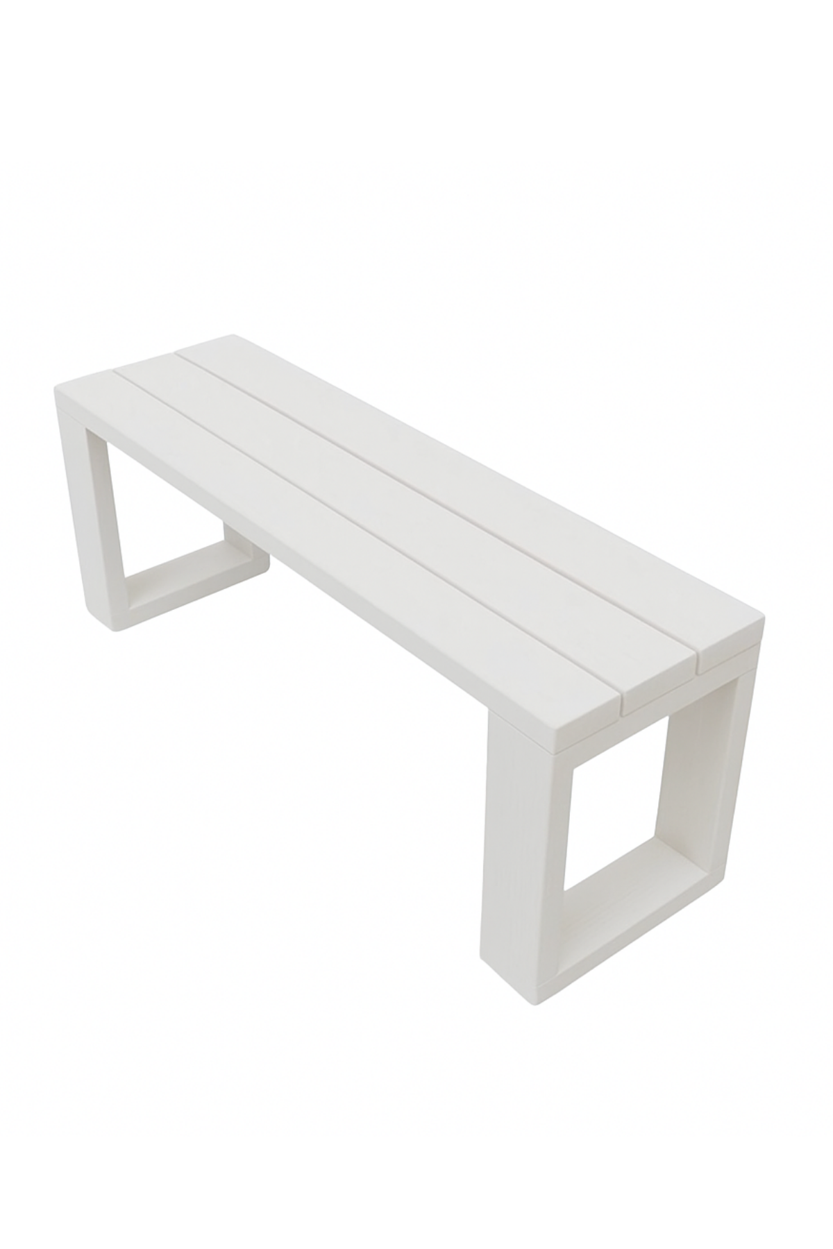 Ahşap Bank Beyaz 80x30x43 cm – Masif Ahşap Oturma Bankı | İç ve Dış Mekan Kullanımı