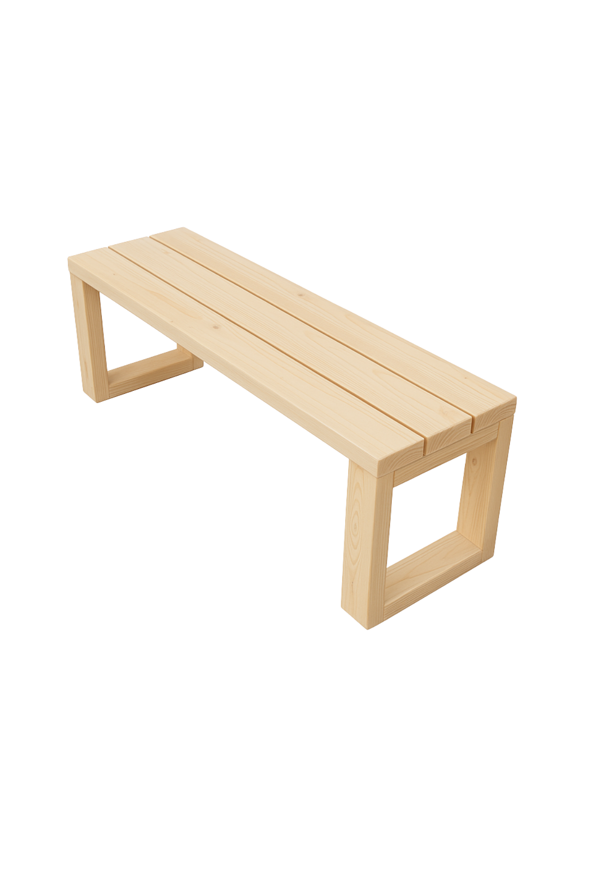 Ahşap Bank Boyasız 80x30x43 cm – Masif Ahşap Oturma Bankı | İç ve Dış Mekan Kullanımı