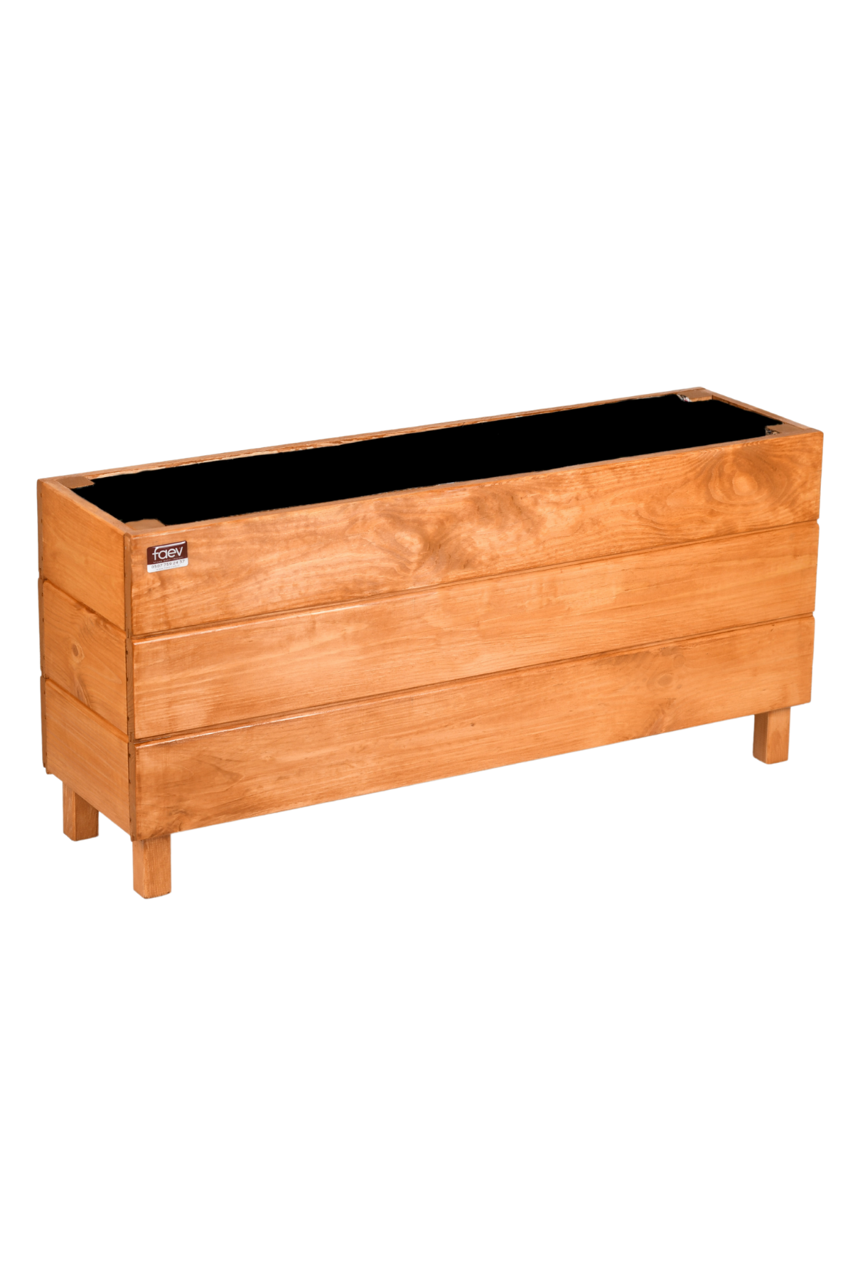 Alaçatı Model Dış Mekan Ahşap Saksı Açık Meşe Renk 96cm x 27cm Yükseklik 45cm