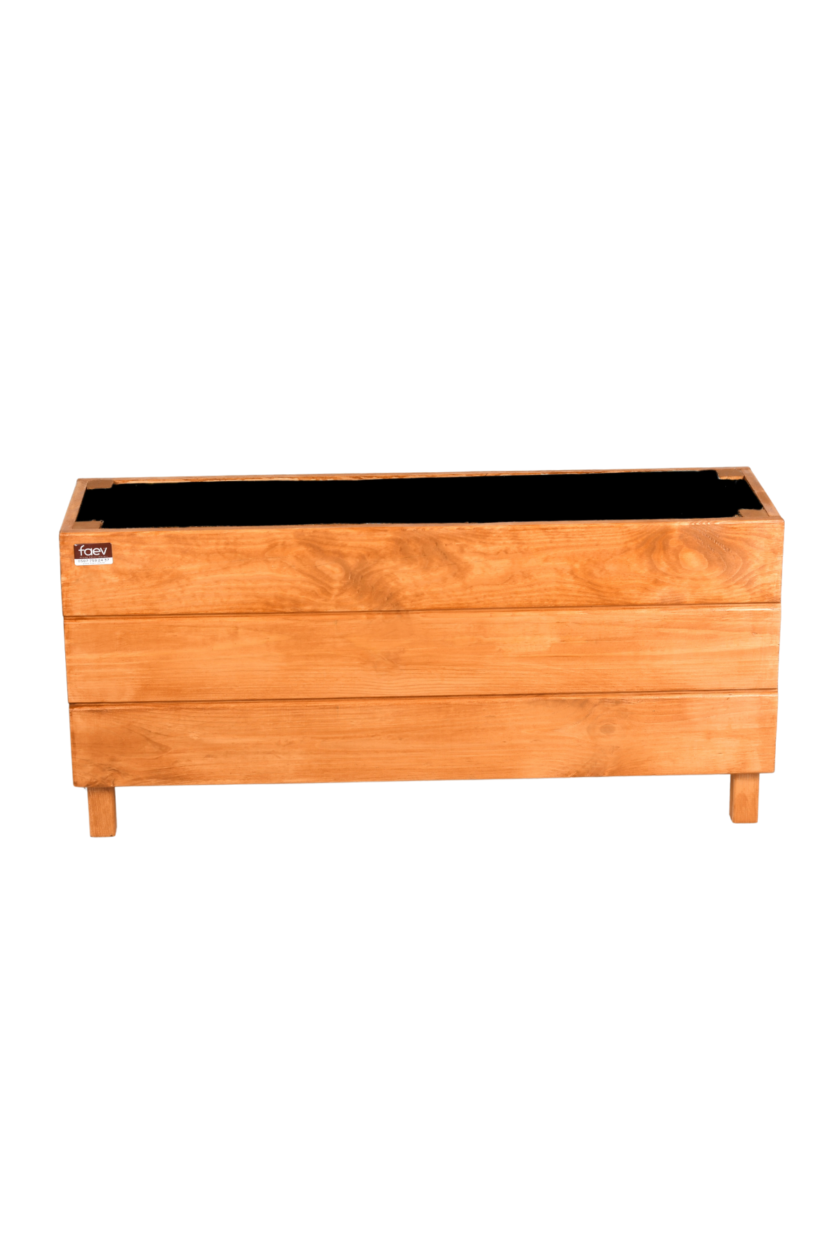 Alaçatı Model Dış Mekan Ahşap Saksı Açık Meşe Renk 96cm x 27cm Yükseklik 45cm