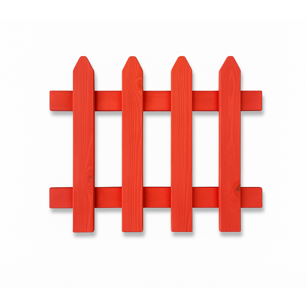 Ahşap Bahçe Çiti Kırmızı 100x100 cm – Dekoratif Dış Mekan Çiti