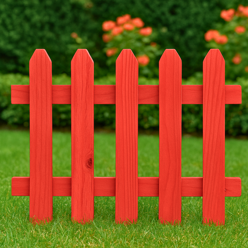 Ahşap Bahçe Çiti Kırmızı 100x100 cm – Dekoratif Dış Mekan Çiti