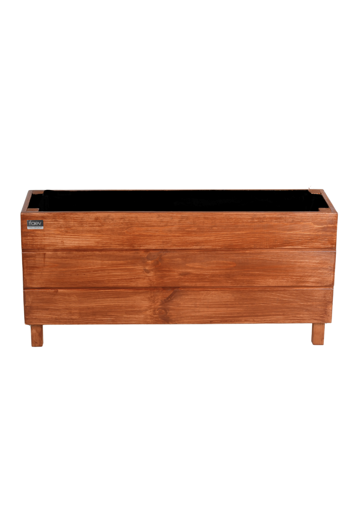 Alaçatı Model Dış Mekan Ahşap Saksı Koyu Meşe Renk 96cm x 27cm Yükseklik 45cm