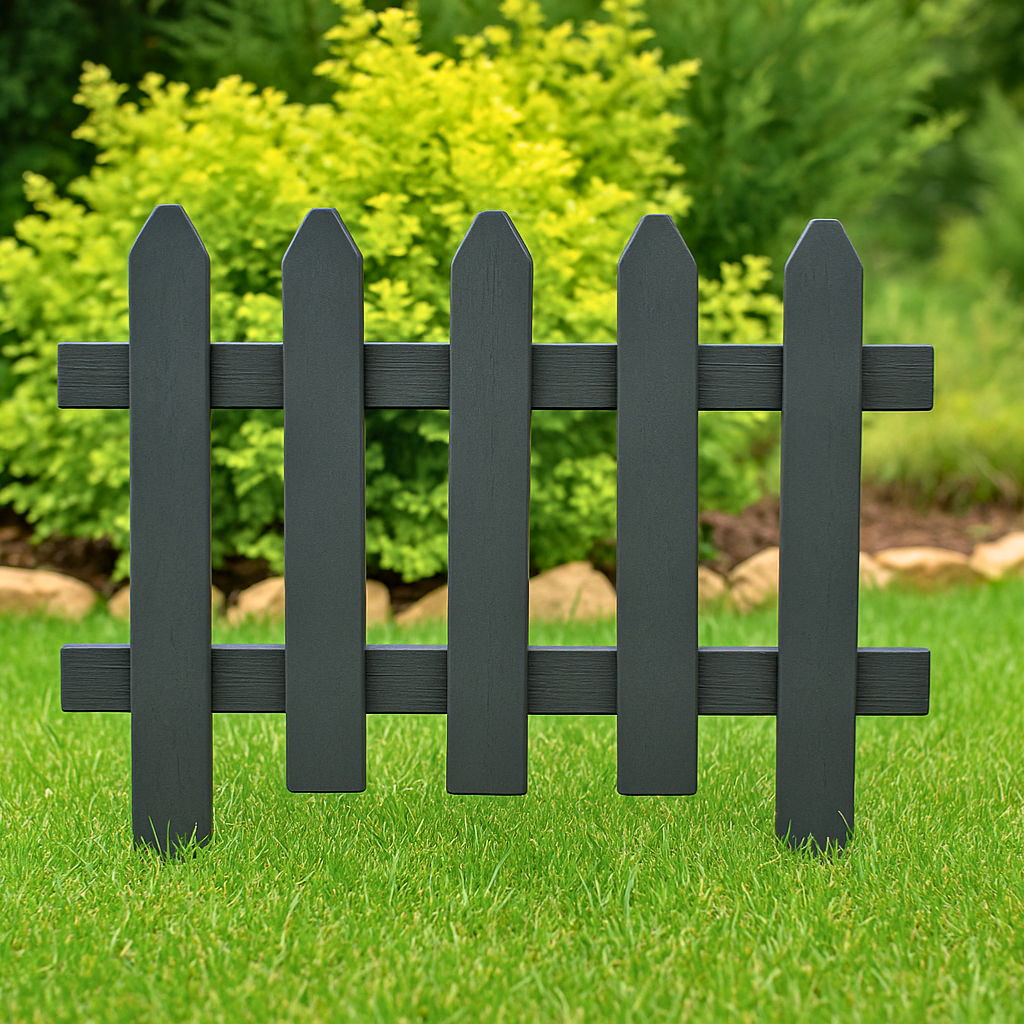 Ahşap Bahçe Çiti Antrasit 100x100 cm – Dekoratif Dış Mekan Çiti