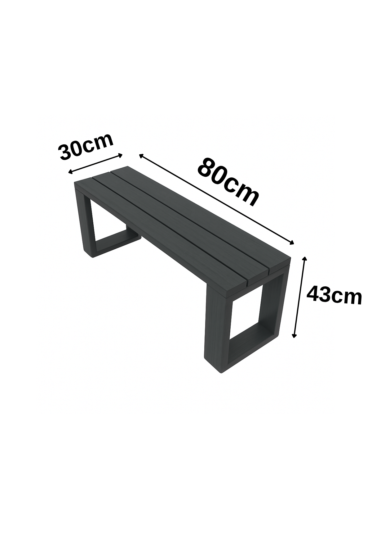 Ahşap Bank 80x30x43 cm – Masif Ahşap Oturma Bankı | Dış ve İç Mekan Kullanımı