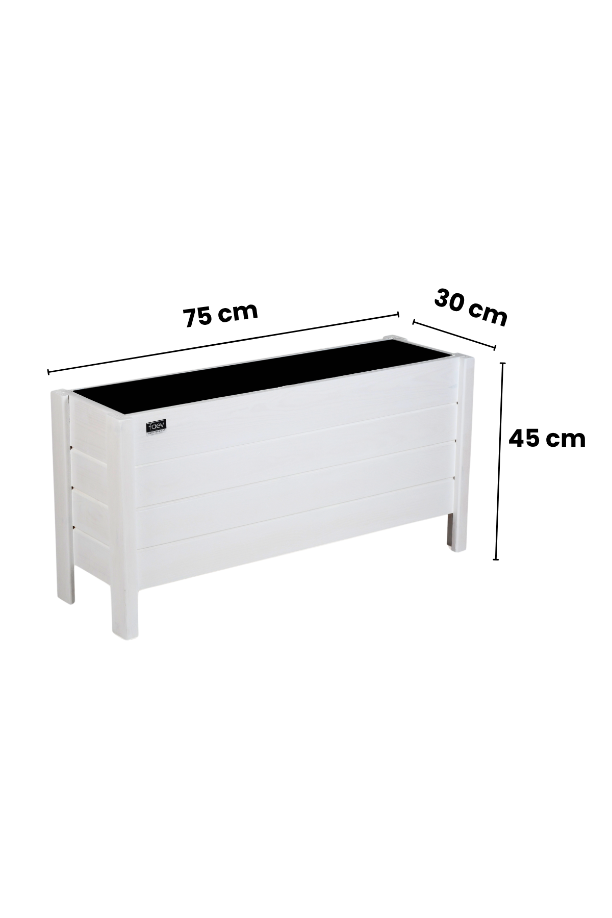 Bodrum Model Dış Mekan Ahşap Saksı Beyaz Renk 100cm x 30cm Yükseklik 50cm