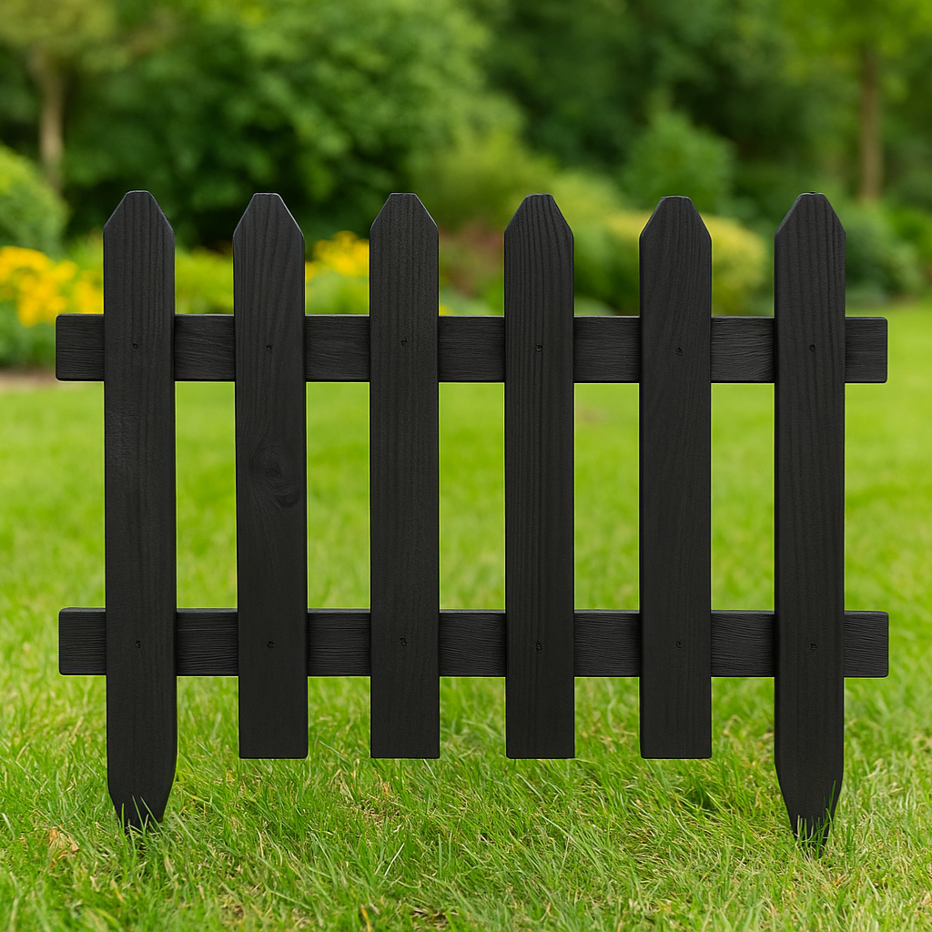 Ahşap Bahçe Çiti Siyah 100x100 cm – Dekoratif Dış Mekan Çiti