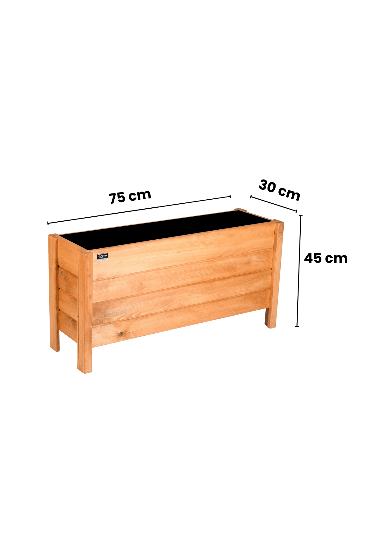 Bodrum Model Dış Mekan Ahşap Saksı Açık Meşe Renk 100cm x 30cm Yükseklik 50cm