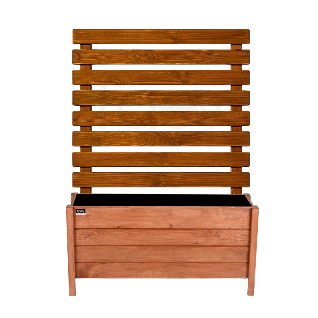 Ahşap Seperatör Koyu Meşe 150 cm – Bodrum & Alaçatı Serisi | Doğal Ahşap Bahçe Bölücü