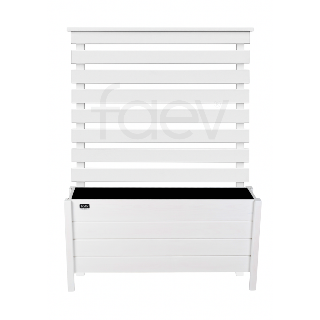 Bodrum Model Dış Mekan Seperatörlü Ahşap Saksı Beyaz Renk 100cm x 30cm Yükseklik 150cm