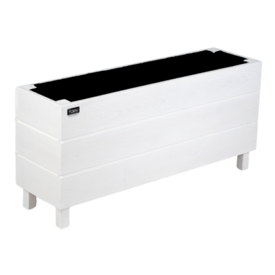 Alaçatı Model Dış Mekan Ahşap Saksı Çiçeklik 96x27x45cm - Beyaz Renk