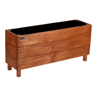 Alaçatı Model Dış Mekan Ahşap Saksı Çiçeklik 96x27x45cm - Koyu Meşe Renk