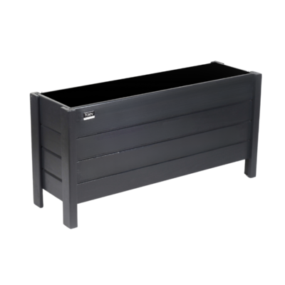 Bordum Model Dış Mekan Ahşap Saksı Çiçeklik 100x30x50cm - Antrasit Renk