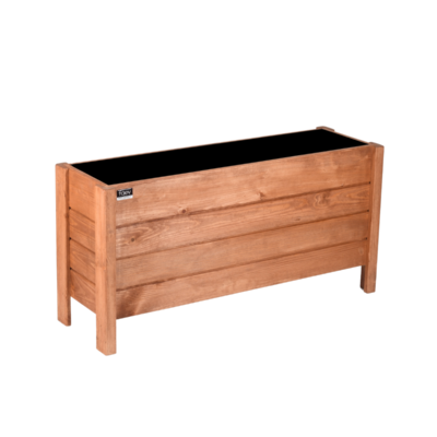 Bordum Model Dış Mekan Ahşap Saksı Çiçeklik 100x30x50cm - Koyu Meşe Renk