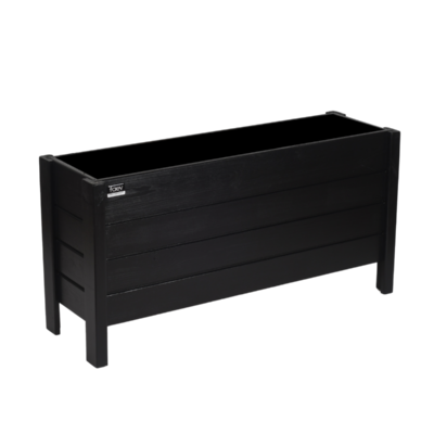 Bordum Model Dış Mekan Ahşap Saksı Çiçeklik 100x30x50cm - Siyah Renk